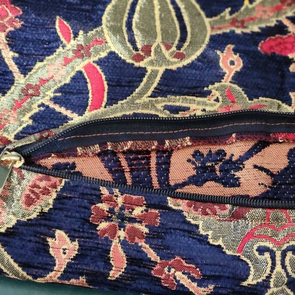 Pair of Turkish Design Pillow Covers, Navy, Gold & Rust 16" x 16" - Picture 5 of 5